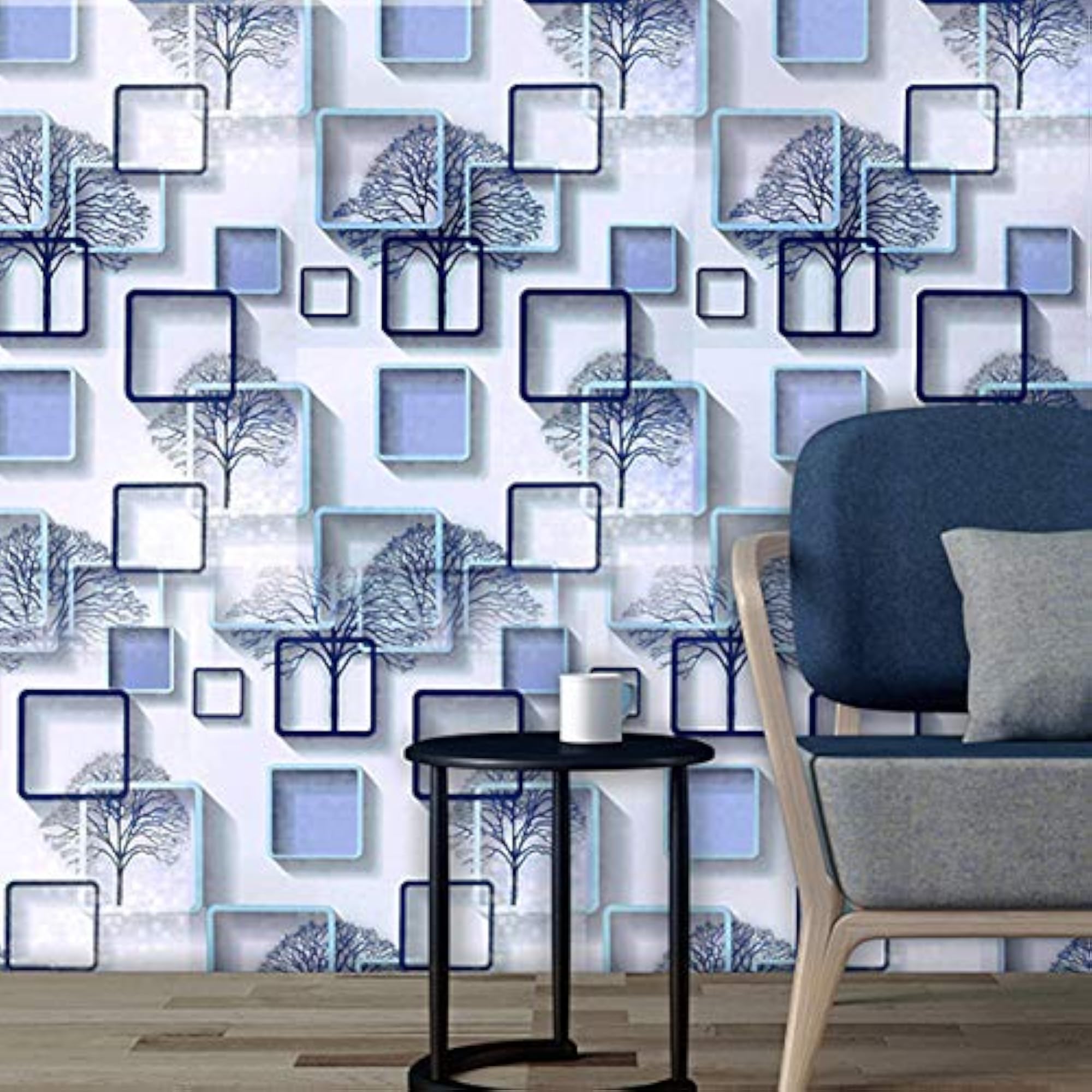3D Frames & Trees Self Adhesive Wallpaper, DIY Wall Stickers